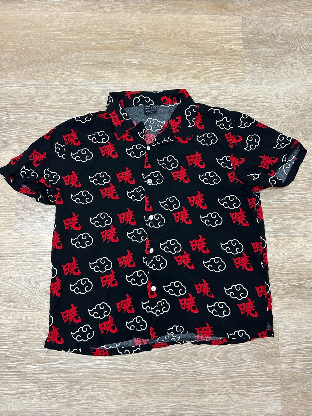 Naruto Shippuden Collection Men’s Large Hawaiian Shirt All Over Print Button
